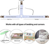 Bed Sheet Holders Straps Fasteners - 4 Pcs Triangle Sheet Fasteners Fitted Flat Sheet Corner Holder Elastic Adjustable Bed Band Sheet Holders Clip Suspenders Grippers White