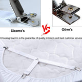 Bed Sheet Holders Straps Fasteners - 4 Pcs Triangle Sheet Fasteners Fitted Flat Sheet Corner Holder Elastic Adjustable Bed Band Sheet Holders Clip Suspenders Grippers White