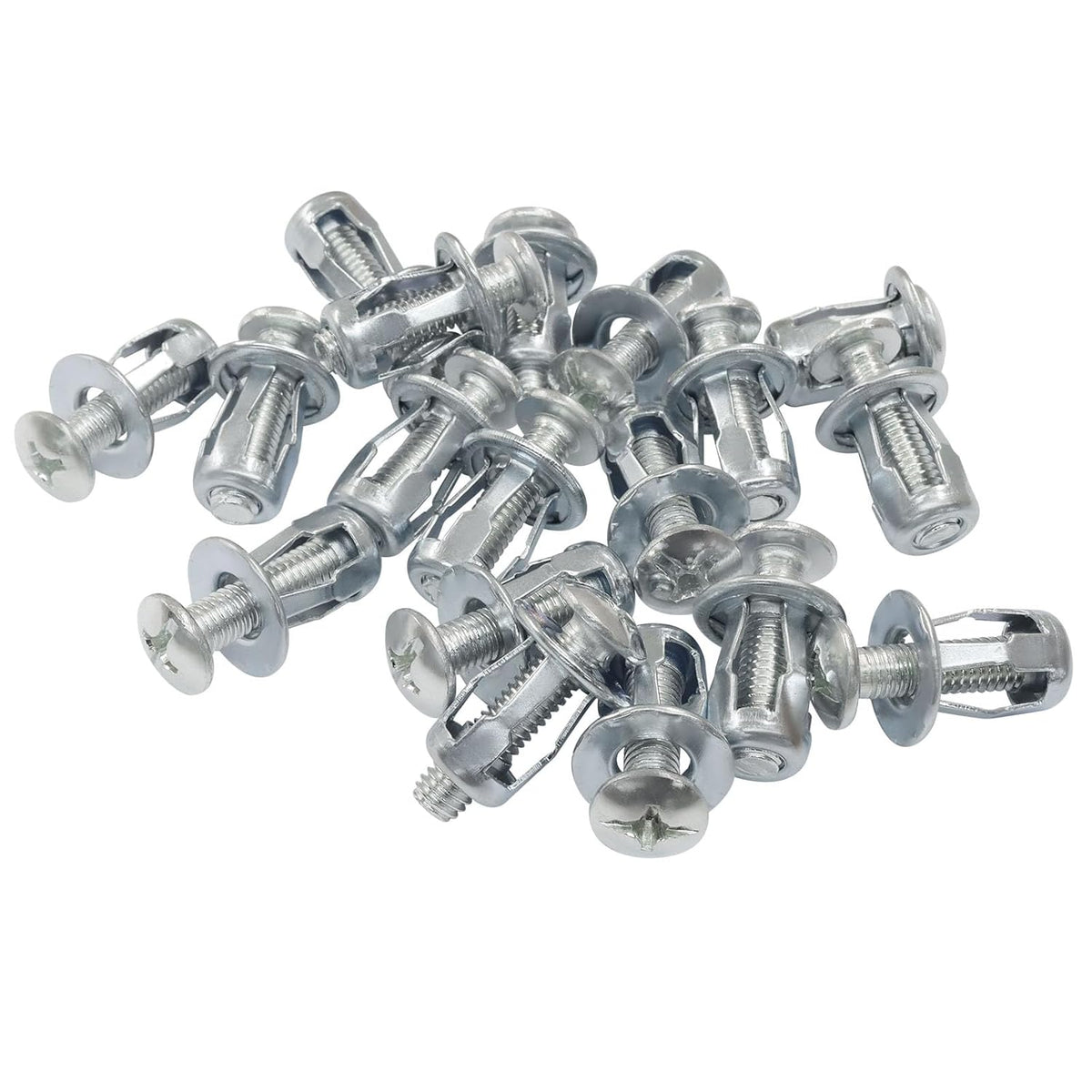 20 Pack M6*25 Hollow Wall Anchors, Heavy Duty Cavity Fixing Anchors, Secure Fixings for Thin Walls/Aluminium Cladding Sheet/Steel Pipe/Iron Sheet/Hollow Plastic Sheet(M6 x 1")