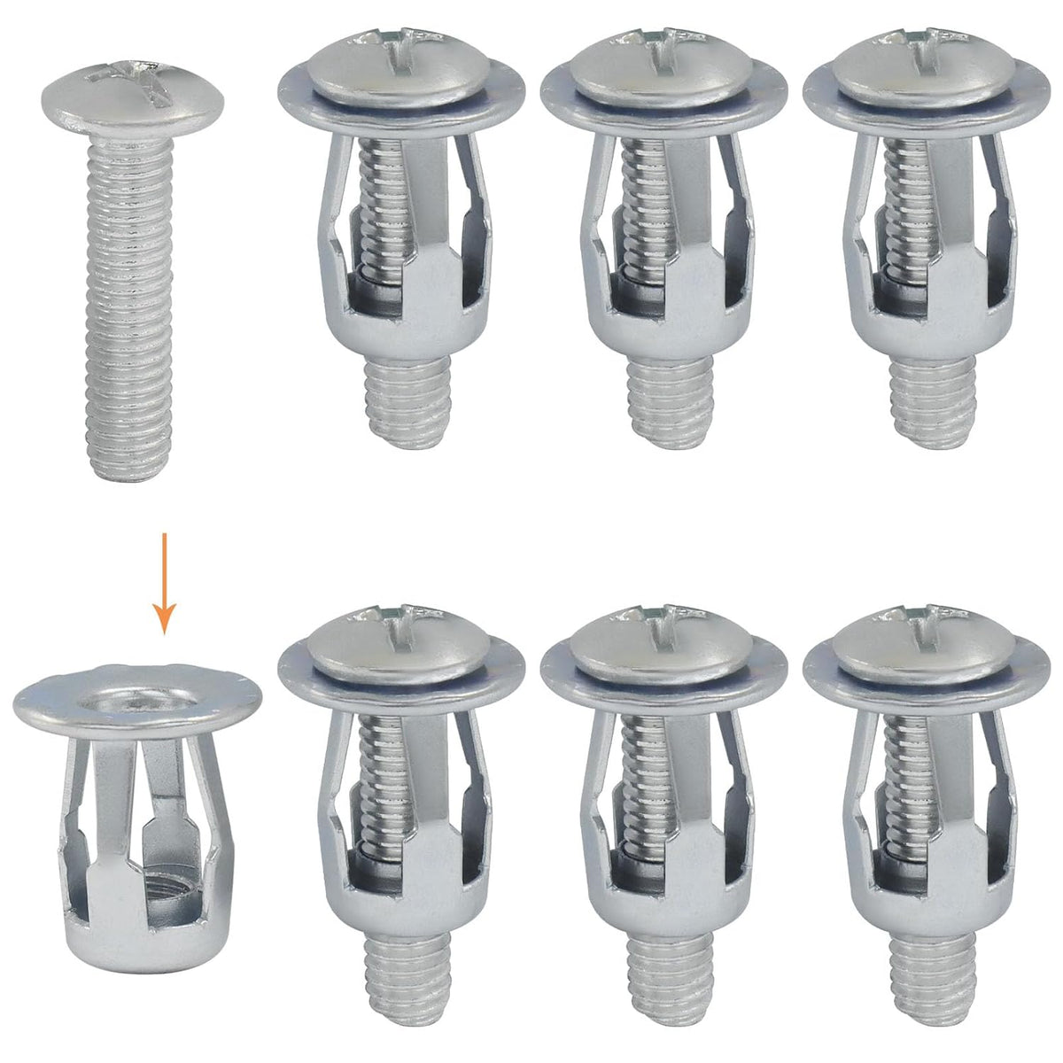 20 Pack M6*25 Hollow Wall Anchors, Heavy Duty Cavity Fixing Anchors, Secure Fixings for Thin Walls/Aluminium Cladding Sheet/Steel Pipe/Iron Sheet/Hollow Plastic Sheet(M6 x 1")