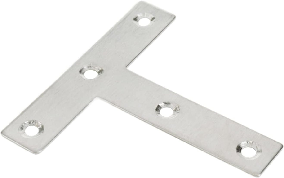 T Brackets Mending Plate 3.14" x 3.14" Stainless Steel Flat Repair Plate - 10pcs