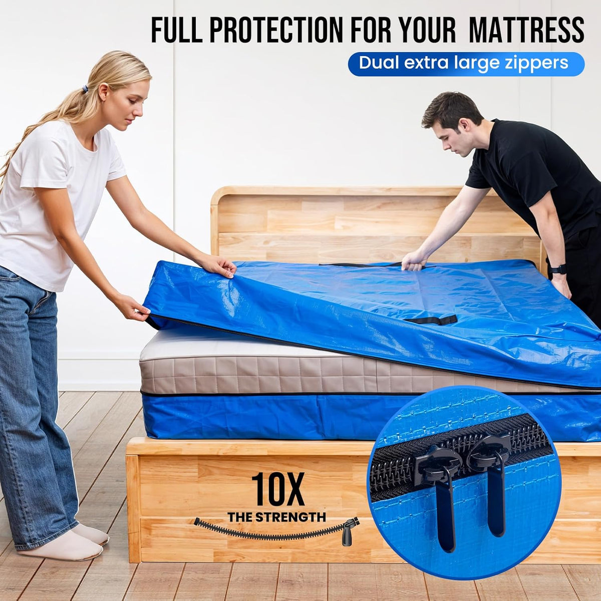 Queen Mattress Bags for Moving and Storage, Heavy Duty Moving Supplies Mattress Cover with Reinforced Handles, Storage Cover Essentials Packing Protector