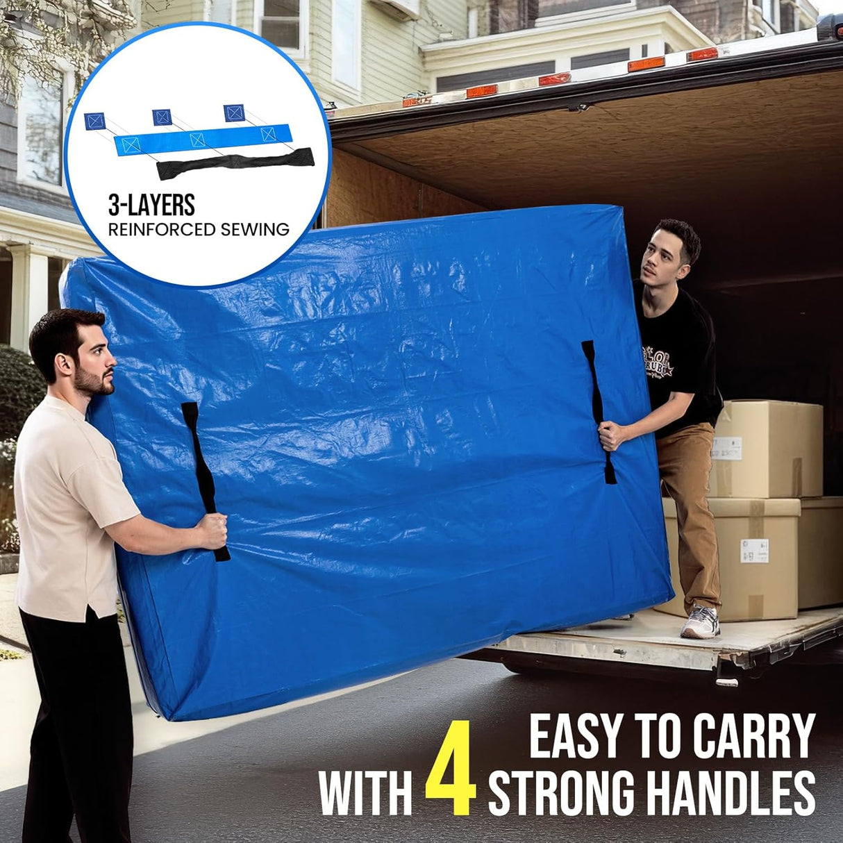 Queen Mattress Bags for Moving and Storage, Heavy Duty Moving Supplies Mattress Cover with Reinforced Handles, Storage Cover Essentials Packing Protector
