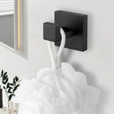 4 Pack Bathroom Towel Hooks, Screw-in Square Matte Black Wall Hooks Robe Hook, Anti-Rust SUS304 Stainless Steel Heavy-Duty Door Hanger Coat Hook, Sturdy for Bathroom/Bedroom/Kitchen/Hotel