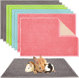 8 Pcs Guinea Pig Cage Liner for Guinea Pig Cage Bedding Reusable Rabbit Mat Pad Washable Training Pad Animal Sleeping Bedding Mat(16x12'',Gray, Green, Pink, Blue)