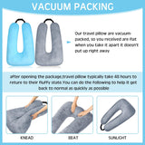 2 Pcs Car Travel Pillow for the Back Seat 28 x 18 in Sleeping Reading Pillows for Long Distance Travel Car Cushion for Kids Adults Head and Body Support U Shaped Pad for Travel(Gray, Blue)