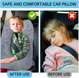 2 Pcs Car Travel Pillow for the Back Seat 28 x 18 in Sleeping Reading Pillows for Long Distance Travel Car Cushion for Kids Adults Head and Body Support U Shaped Pad for Travel(Gray, Blue)