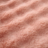 Faux Fur Plush Pillow with Inserts Set of 2, Soft 18" x 18" Decorative Throw Pillows, Square Boho Medium Plaid Pillow for Couch, Bed, Sofa Bedroom Decor (Pink)