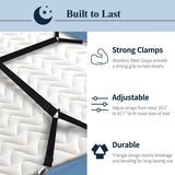Adjustable Elastic Sheet Straps Fasteners Black 4Pcs and 2Pcs