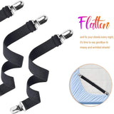Adjustable Elastic Sheet Straps Fasteners Black 4Pcs and 2Pcs