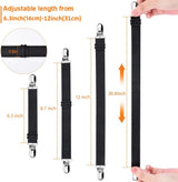 Adjustable Elastic Sheet Straps Fasteners Black 4Pcs and 2Pcs