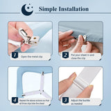 Adjustable Elastic Sheet Straps Fasteners White 4Pcs and 2Pcs