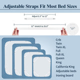 Adjustable Elastic Sheet Straps Fasteners White 4Pcs and 2Pcs