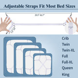 8+2 Pieces Bed Sheet Holder Straps Bed Sheet Fasteners Suspenders Holder Straps Adjustable Crisscross Elastic Band Fitted Sheets Corner Straps Grippers Clip, White