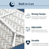 8+2 Pieces Bed Sheet Holder Straps Bed Sheet Fasteners Suspenders Holder Straps Adjustable Crisscross Elastic Band Fitted Sheets Corner Straps Grippers Clip, White