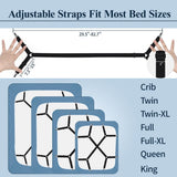 Bed Sheet Straps, 8+2 Pieces Heavy Duty Elastic Sheet Holders Suspenders of Mattresses, Short+ Long, White & Black