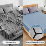 Bed Sheet Straps, 8+2 Pieces Heavy Duty Elastic Sheet Holders Suspenders of Mattresses, Short+ Long, White & Black