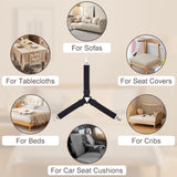 4pcs Bed Sheet Straps Holders, Adjustable Non Slip Elastic Bedsheet Grippers Triangle Mattress Suspenders, Keep in Place Fitted Bed Sheet Holders for Corners, Sofa Cushion, Mattress Cover Straps White