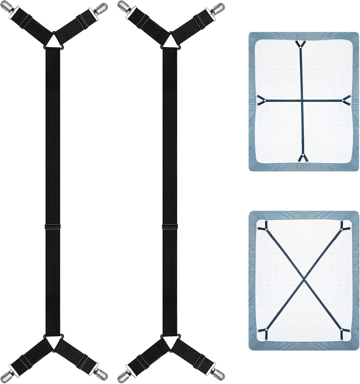 Sheet Keeper Straps Bed Sheet Holder for Corners Bedsheet Stays Suspender Clips Fitted Sheet Holder Garters Fasteners Mattress Clamps