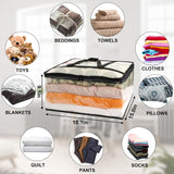 6Pack Clear Blanket Storage Bags, Vinyl Comforter Clothes Storage Closet Organizers and Storage Containers Moving Bags with Reinforced Handle for Bedding, Clothing, Comforters, Pillows, Toys,40L