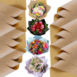 20 Sheets Premium Flower Wrapping Paper | Waterproof Flower Wrapping Paper for Bouquets | Double Sided Floral Bouquet Sheets | DIY Gifts Colorblend Kraft Look