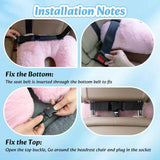 Travel Pillow, Car Pillow for Kids & Adults - Ergonomic Travel Pillows Sleeping Aid for Neck & Body Support, Car Travel Essentials Pillow on Road Trips-Pink