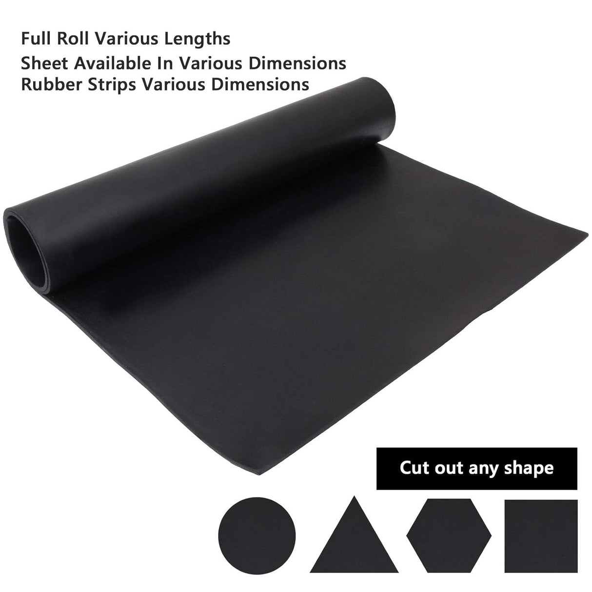 Neoprene Rubber Sheet 1/8" Thick x 16" Wide x 30" Long, Solid Rubber Sheets, Rolls & Strips for Gaskets Material, Pads, Crafts, Weather Stripping, Flooring, Black
