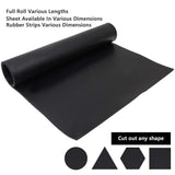 Neoprene Rubber Sheet 1/8" Thick x 16" Wide x 30" Long, Solid Rubber Sheets, Rolls & Strips for Gaskets Material, Pads, Crafts, Weather Stripping, Flooring, Black