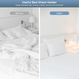 4PCS Bed Sheet Holders Straps for Corners, Elastic Adjustable Fitted Sheet Holder, Easy Install Bed Sheet Holder Suit for Round and Square Mattresses Bedspread Fasteners and Suspenders