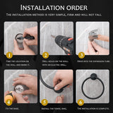 4PCS Bathroom Hardware Set 304 Stainless Steel Bathroom Accessories Set Including 2 Wall Mounted Stainless Steel Robe Hooks Toilet Paper Holder and Towel Ring (Black)