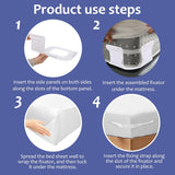 4 PCS Bed Sheet Holder with Lock Strips, Heavy Duty Bed Sheet Corner Fastener, Removable Bed Sheet Holder, Bed Sheet Holder Straps for Mattress Protectors, Blankets, Bedding