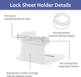 4 PCS Bed Sheet Holder with Lock Strips, Heavy Duty Bed Sheet Corner Fastener, Removable Bed Sheet Holder, Bed Sheet Holder Straps for Mattress Protectors, Blankets, Bedding