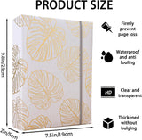 Photo Album 4x6 200 Photos Linen Cover Picture Photo Book for Family Wedding Anniversary Baby Vacation (200 Photos (4x6), Golden Leaves)