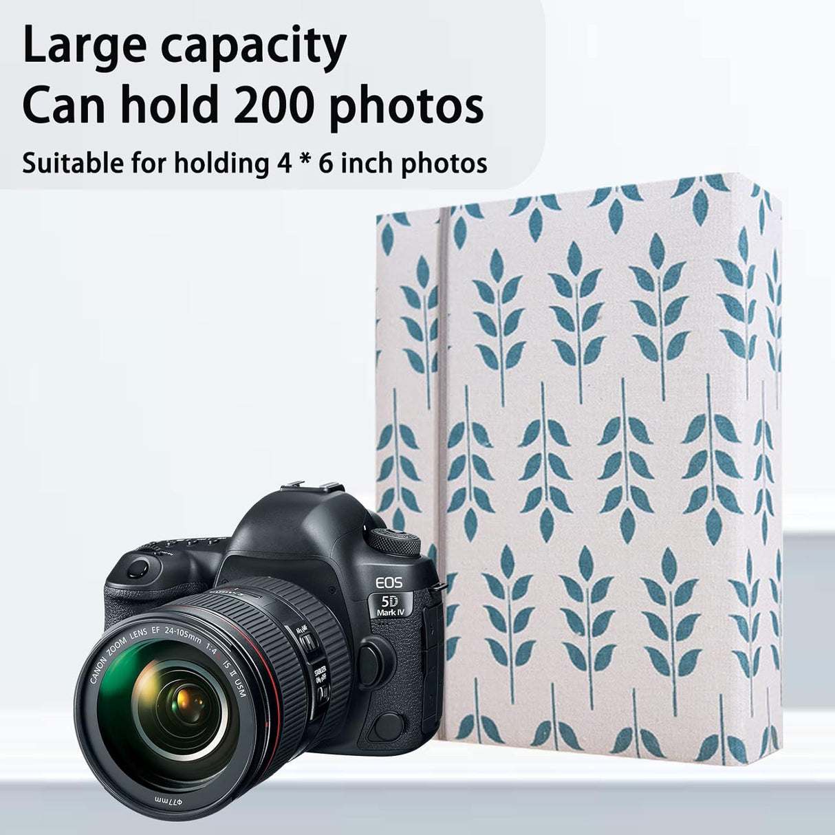Photo Album 4x6 200 Photos Linen Cover Picture Photo Book for Family Wedding Anniversary Baby Vacation (200 Photos (4x6), Golden Leaves)