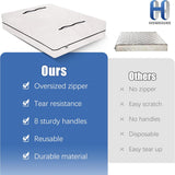 Mattress Bags for Moving and Storage with 8 Handles - Cover Heavy Duty, Strong Zipper Closure, Supplies & Bag Semi-Transparent, Queen