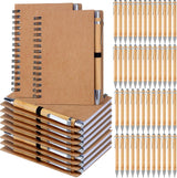 50 Set Notebook with Pen Bulk Appreciation Gifts, Spiral Kraft Pocket Notebooks Lined Journal Thank You Gifts for Employee Teacher Nurse Back to School Favors -