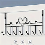 Overdoor Hooks - No-Drill Clothes and Hat Hangers - Door Hooks - Can hang jackets, towels, bags, bathrobes, etc. (2-pack - Black)