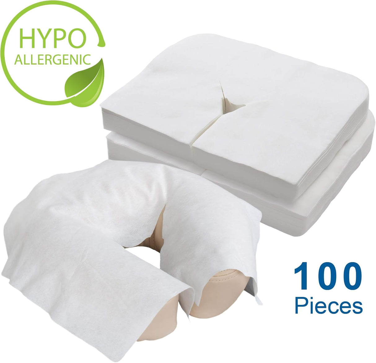 Disposable pillowcase - U-shaped pillow - 35*42cm - White - 100 pillowcases - Ultra soft - Anti-slip layer - Massage head support cover - Suitable for massage beds and chairs