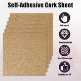 Biaungdo 10 Pcs Self Adhesive Cork Sheets, 4 X 4 Inch Cork Tile Sheet with Adhesive Backing, Square Insulation Sticky Backing Sheets for DIY Coasters, Craft Projects, Wedding Party, Wall Decor