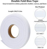 1/2 Inch Double old Bias Tape Bias Binding Wide old Cotton Tape or Sewing Seaming Hemming Piping Quilting Projects (White,10 Yards)