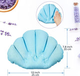 2 Pieces Inlatable Bath Pillow with Suction Cups, Terry Cloth Covered Bath Pillow Shell Shape Bathtub Spa Pillow Comortable Sot Bath Cushion, Neck Support or Bathtub, Hot Tub, Home Spa Tub