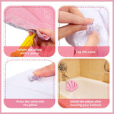 2 Pieces Inlatable Bath Pillow with Suction Cups, Terry Cloth Covered Bath Pillow Shell Shape Bathtub Spa Pillow Comortable Sot Bath Cushion, Neck Support or Bathtub, Hot Tub, Home Spa Tub