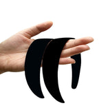 BallHull 1.2 Inch Satin Headbands, Ladies and Girls Antiskid Hard Hair Bands, DIY Hair Headbands, 6 Pcs Black.