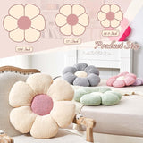 Flower Throw Pillow, Soft Sage Green 14.9" Shaped Floor Pillow for Home Decor, Cute Aesthetic Plush Decorative Pillows for Bed, Sofa, Couch