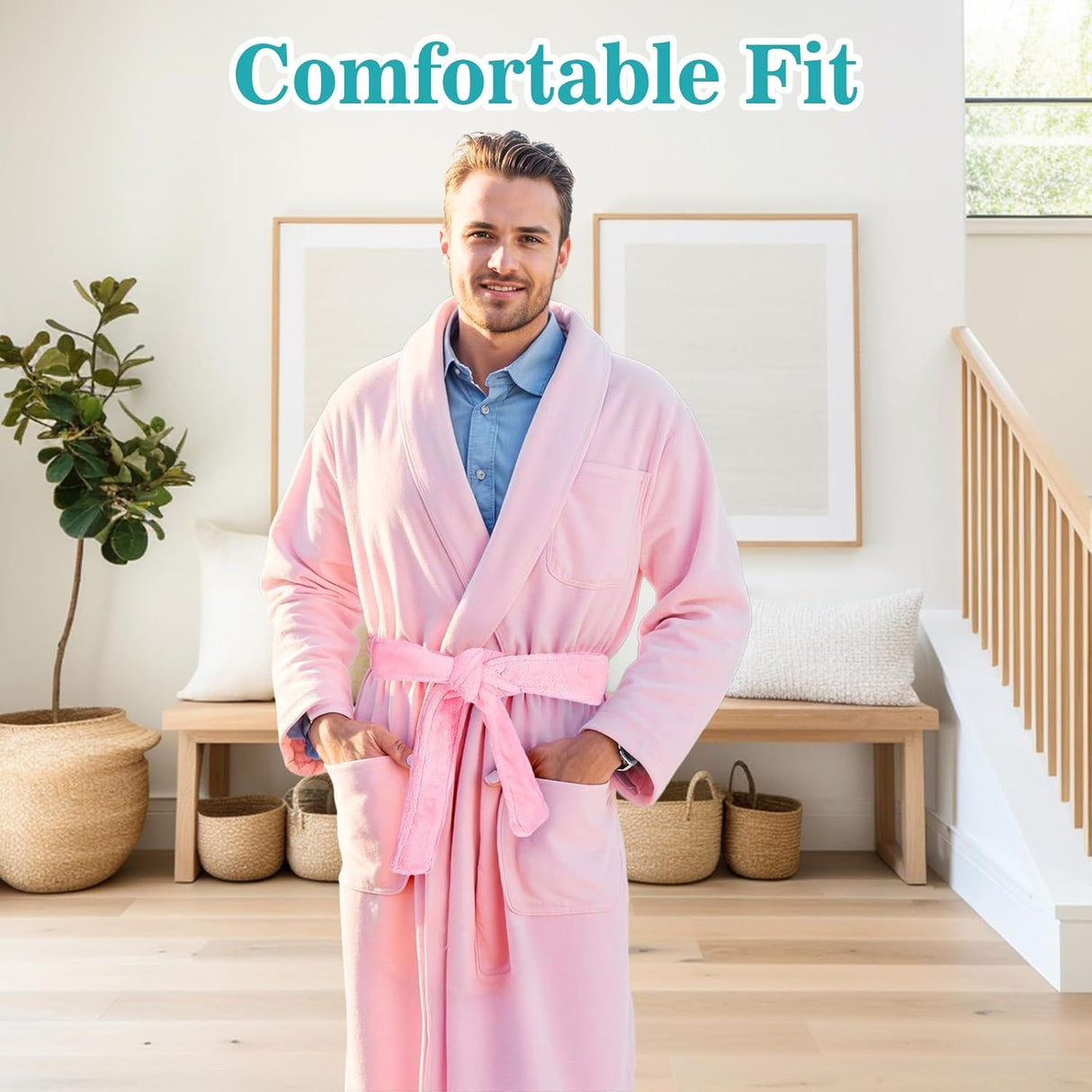 Reusable Robe Belt, 66.9 in Robe Tie for Unisex, Travel Home Hotel Spa, Sleep, (Pink, Adjustable)