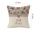 Merry Christmas Throw Pillow Covers 18x18 Inch, Xmas Trees Decorative Cushion Cases for Home Decoration - Navy Blue