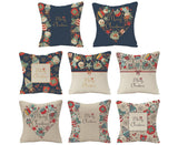 Merry Christmas Throw Pillow Covers 18x18 Inch, Xmas Trees Decorative Cushion Cases for Home Decoration - Navy Blue