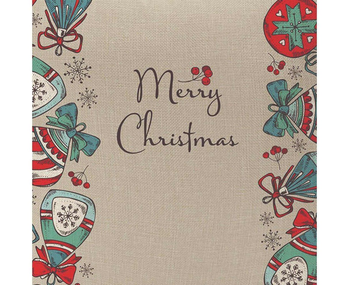 Merry Christmas Throw Pillow Covers 18x18 Inch, Xmas Trees Decorative Cushion Cases for Home Decoration - White