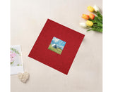 Photo Album 40 Pages Linen Cover Hardcover Reusable Sticky Stamp Collection Book Family Photos Storage Memory Book Scrapbook with Box - Red