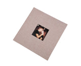 Photo Album 40 Pages Linen Cover Hardcover Reusable Sticky Stamp Collection Book Family Photos Storage Memory Book Scrapbook with Box - Beige
